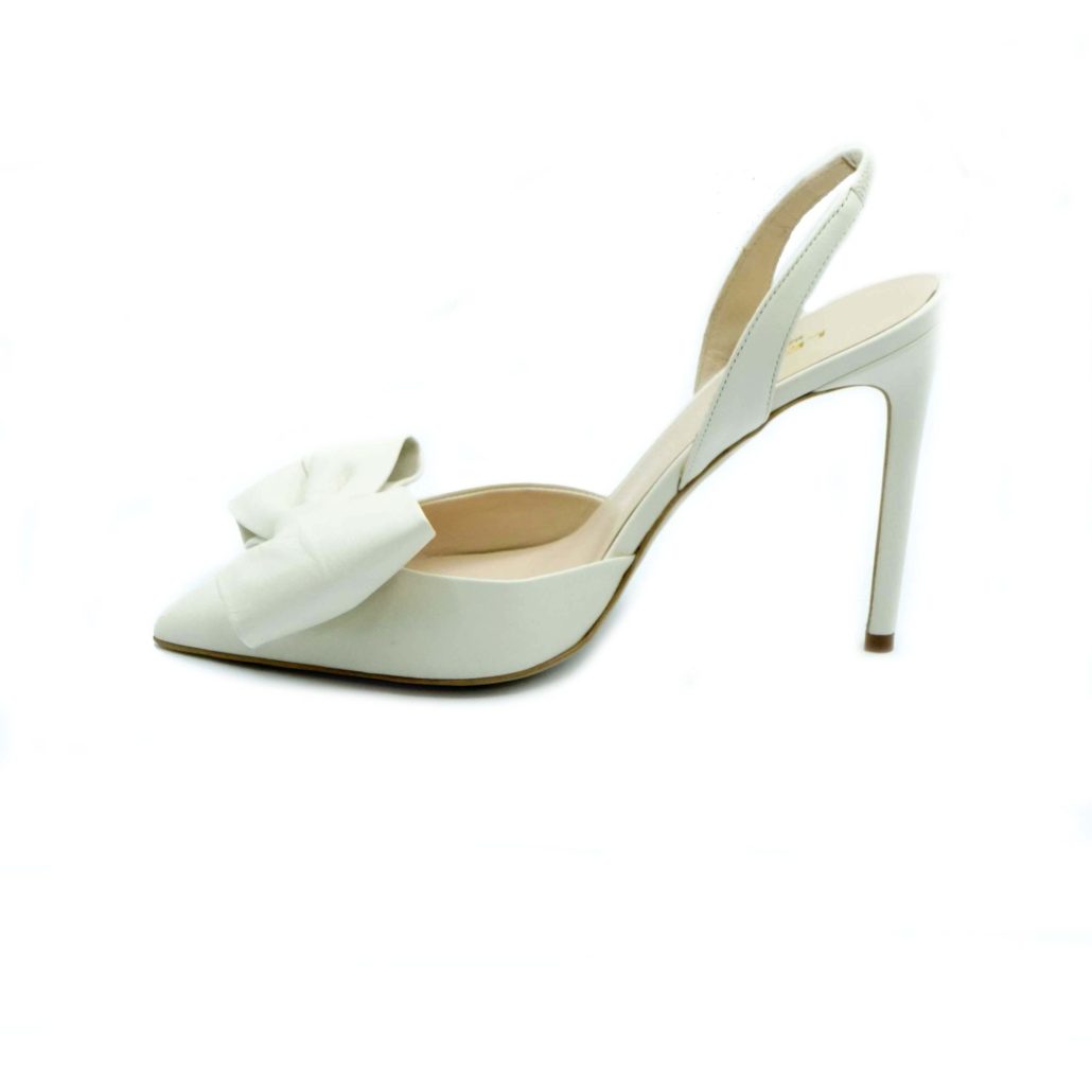 Lea Gu slingback in nappa, fiocco frontale, tacco 100mm Economico