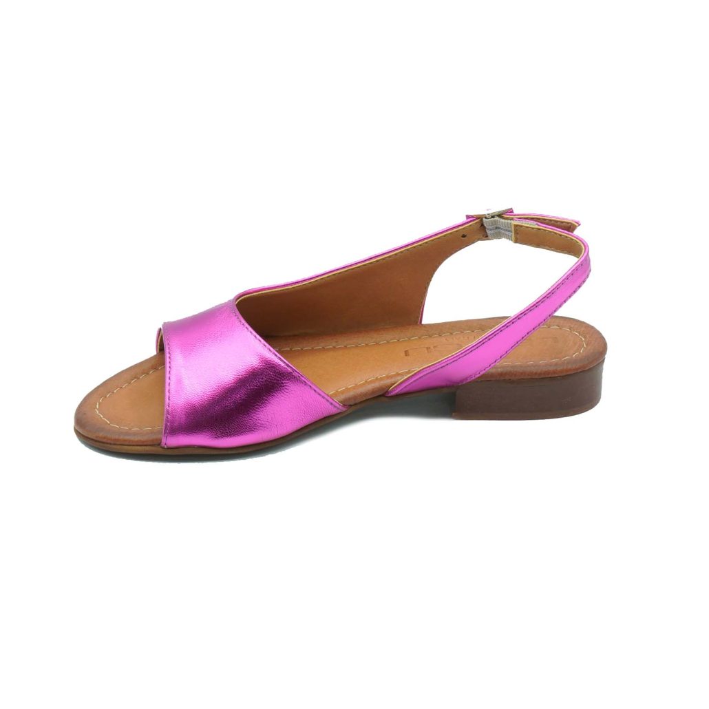 Lea Gu sandalo in nappa laminata, fascia frontale, chiusura posteriore, tacco 20mm Online