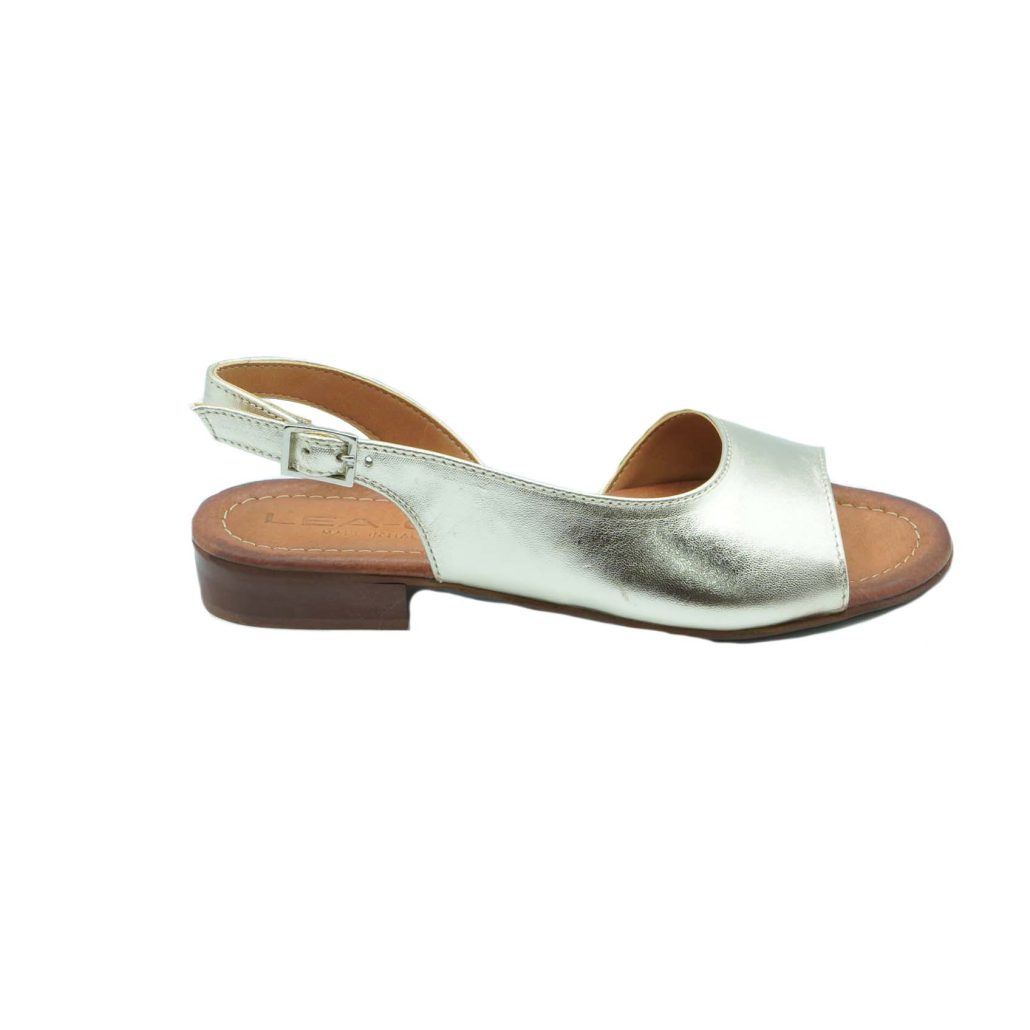 Lea Gu sandalo in nappa laminata, fascia frontale, chiusura posteriore, tacco 20mm Online