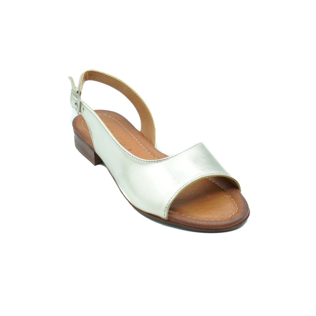 Lea Gu sandalo in nappa laminata, fascia frontale, chiusura posteriore, tacco 20mm Online