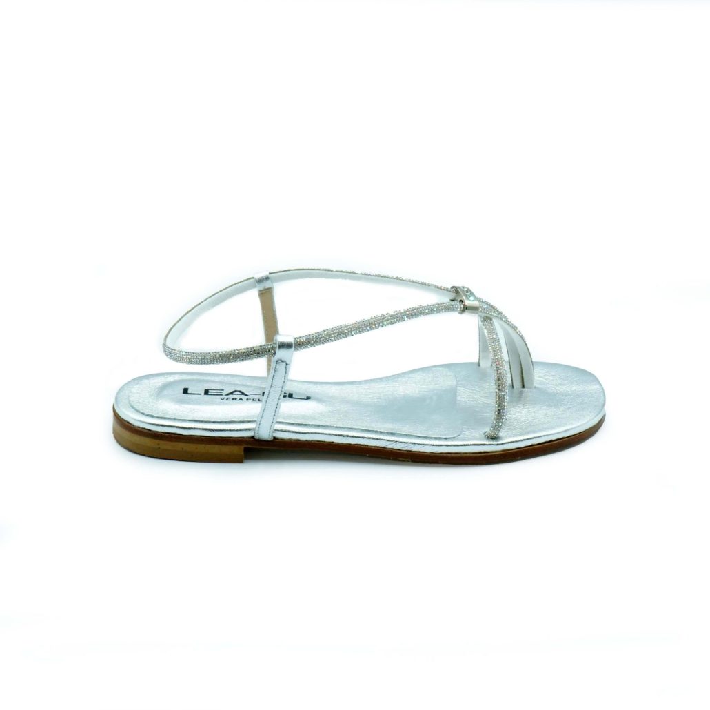 Lea Gu sandalo in nappa laminata, strass frontali, tacco 10mm I Più Venduti