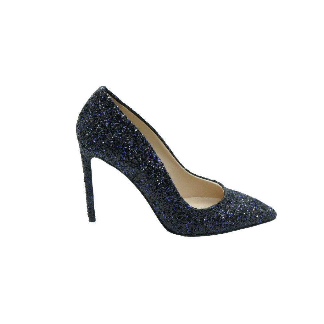 Lea Gu scarpa con tacco in nappa glitter, tacco 100mm Promozione