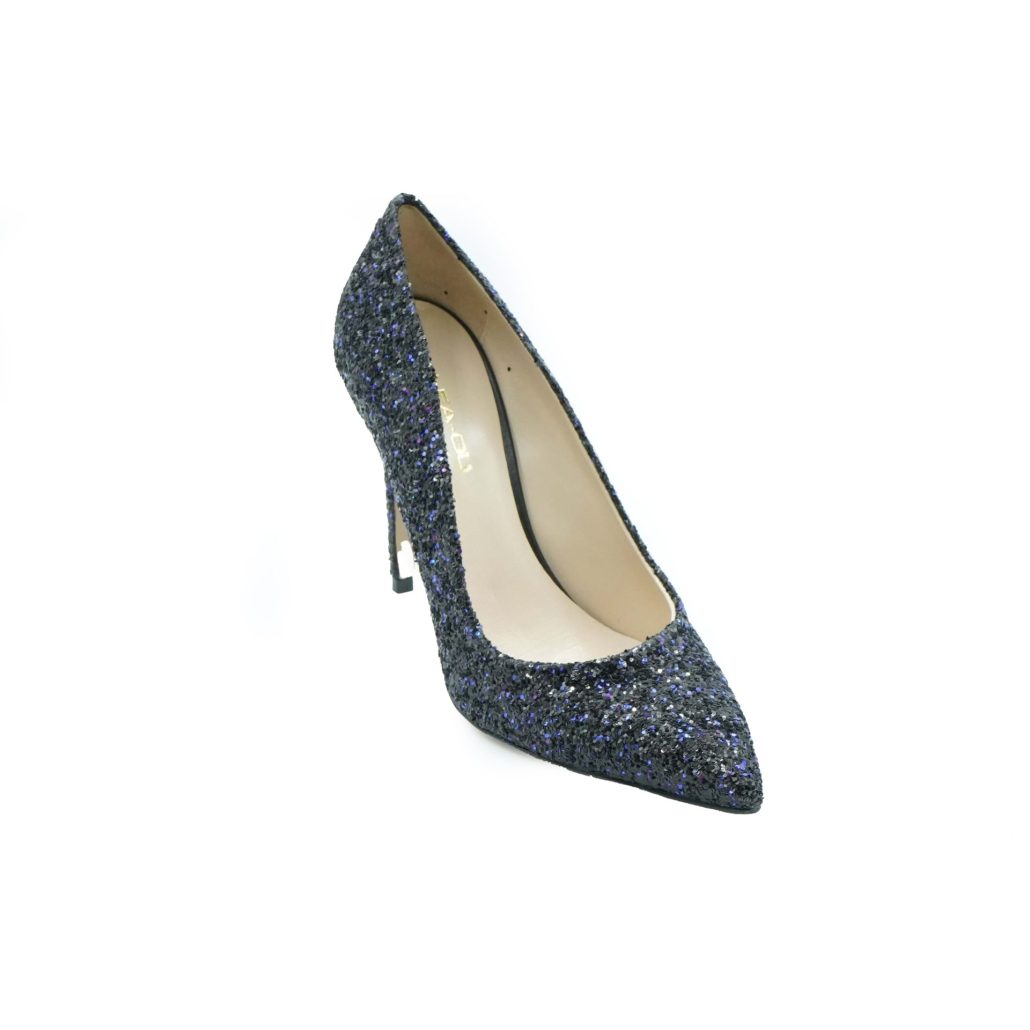 Lea Gu scarpa con tacco in nappa glitter, tacco 100mm Promozione
