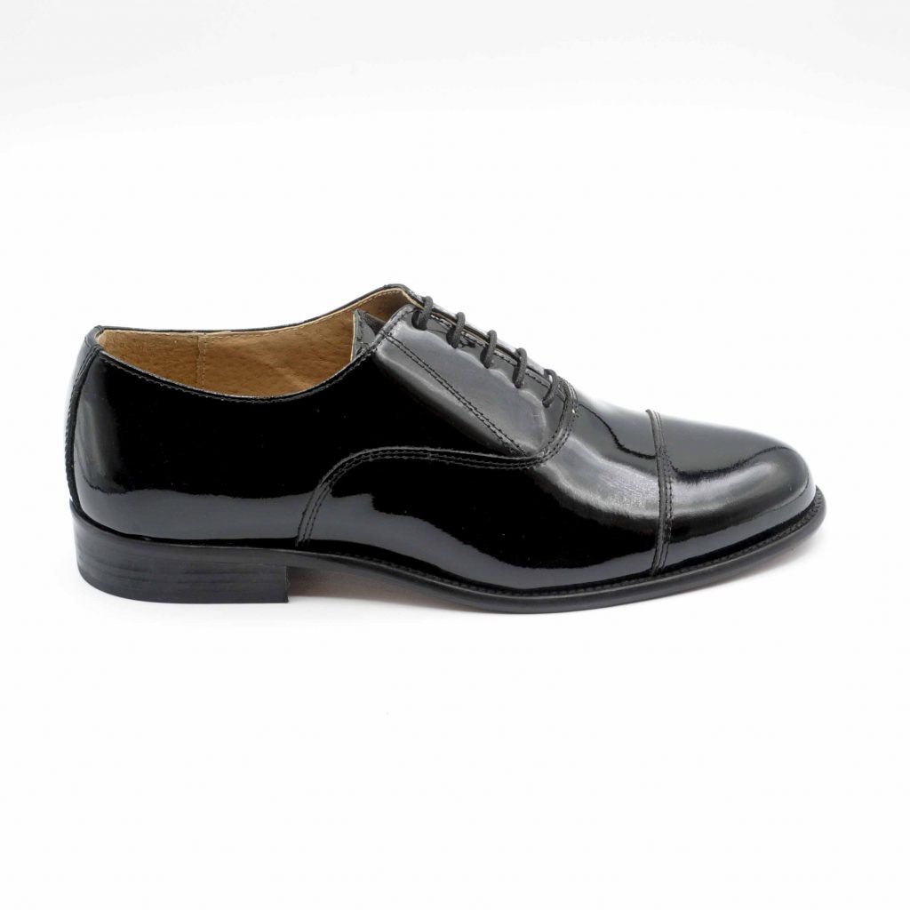 Lea Gu scarpa in vernice allacciatura frontale e taglio in punta, tacco 25 mm Presa
