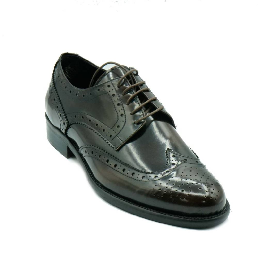 Lea Gu scarpa in vitello abrasivato, allacciatura frontale, lavorazione in punta, tacco 25mm Online