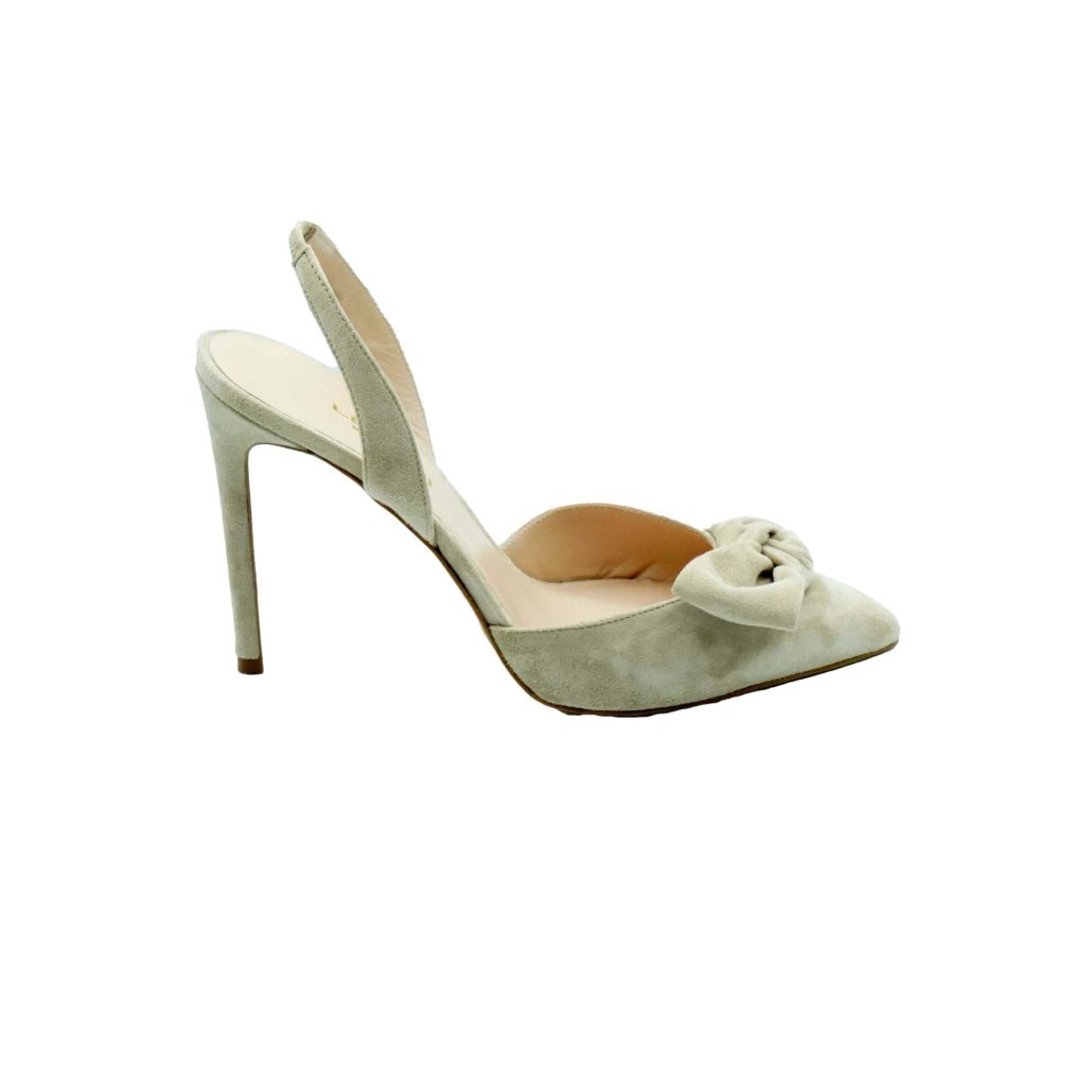 Lea Gu slingback in camoscio, fiocco frontale, tacco 100mm Outlet