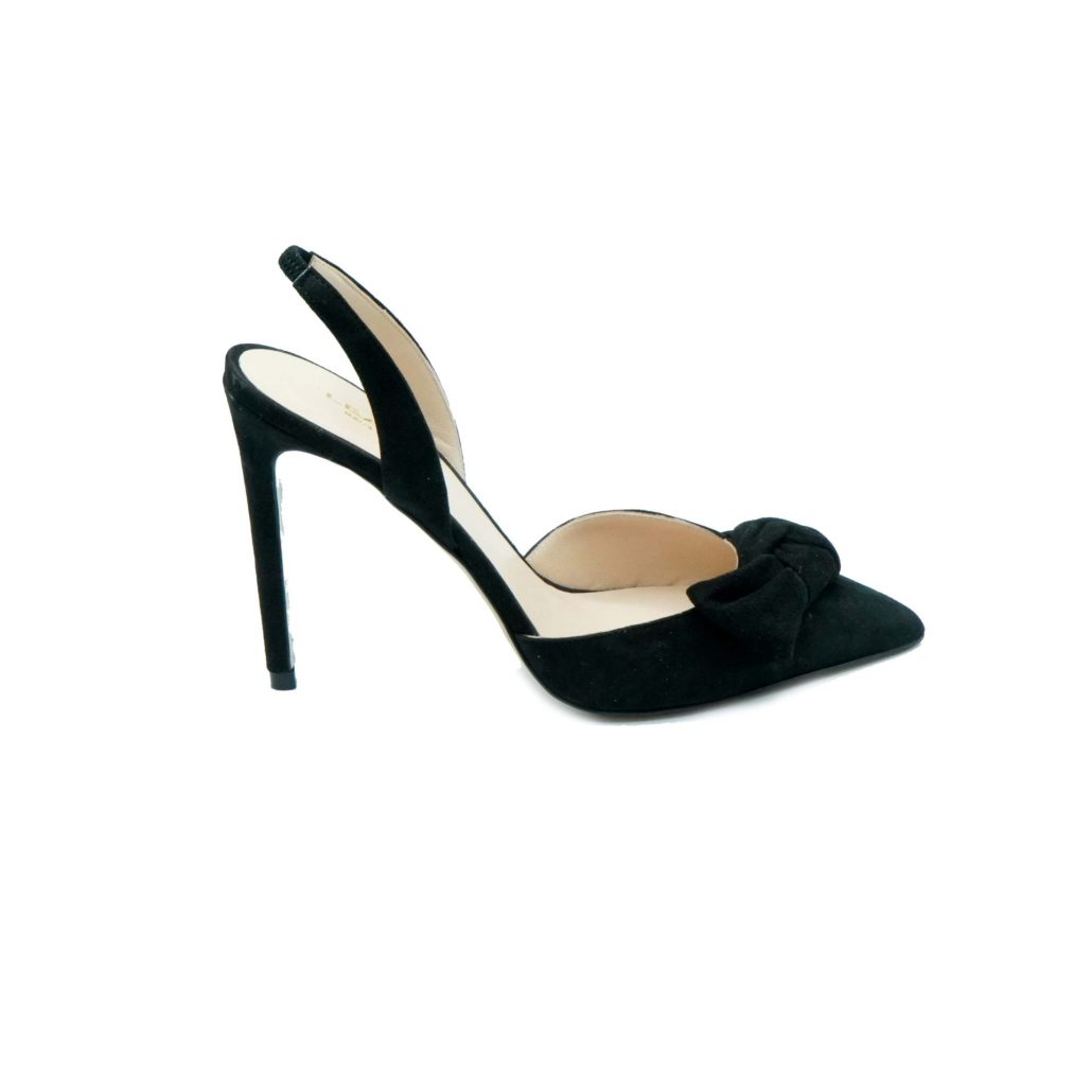 Lea Gu slingback in camoscio, fiocco frontale, tacco 100mm Outlet