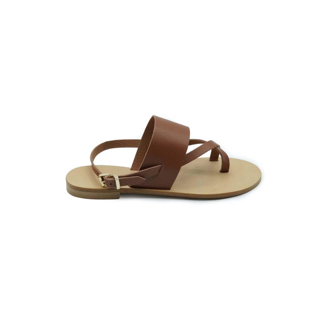 Lea Gu sandalo in nappa, incroci frontali, chiusura posteriore, tacco 10mm Saldi Di Fabbrica