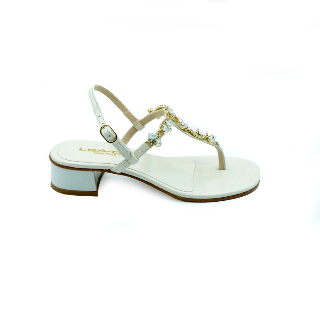 Lea Gu sandalo in nappa, pietre frontali, cinturino posteriore, tacco 30mm Moda