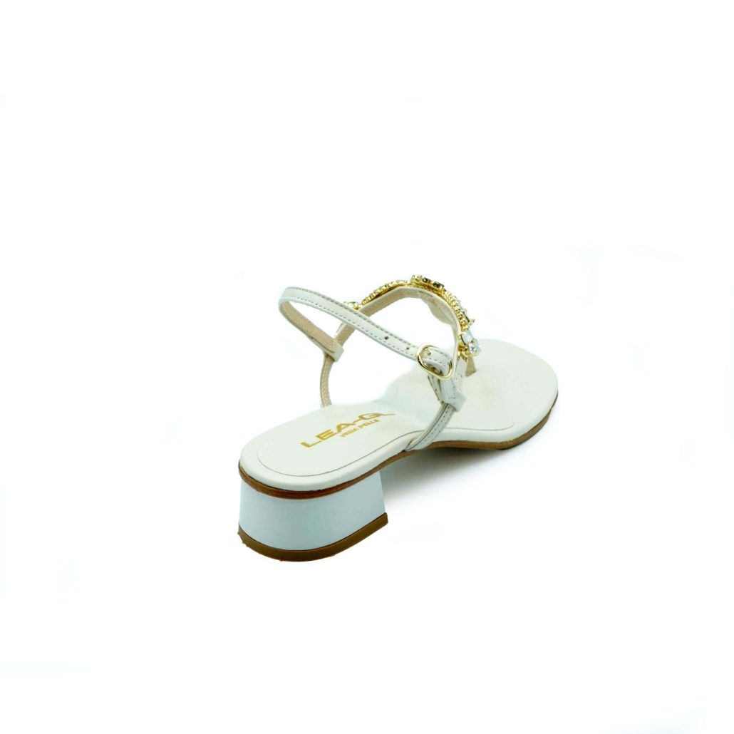 Lea Gu sandalo in nappa, pietre frontali, cinturino posteriore, tacco 30mm Moda