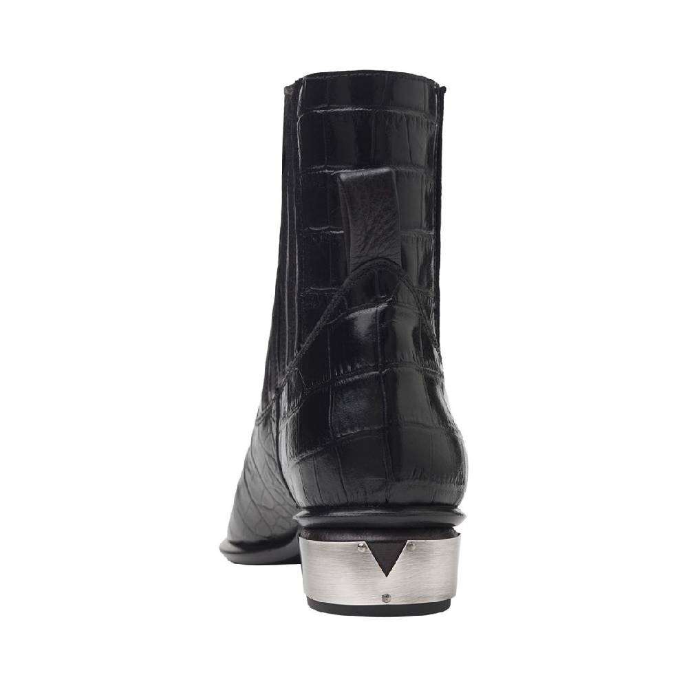 Kate Cate COWBOY KATE BOOTS BLACK CROC EFFECT LEATHER Sottocosto