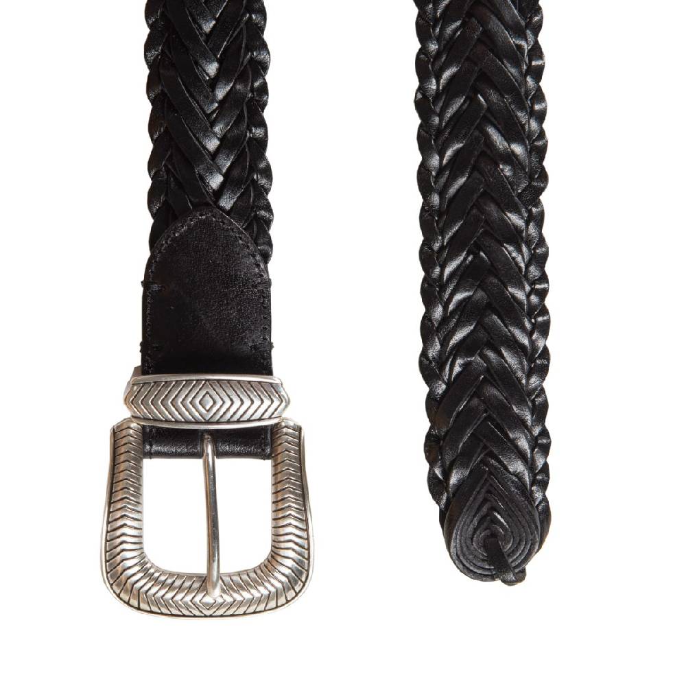 Kate Cate TEX MEX BRAID BELT BLACK LEATHER 2025