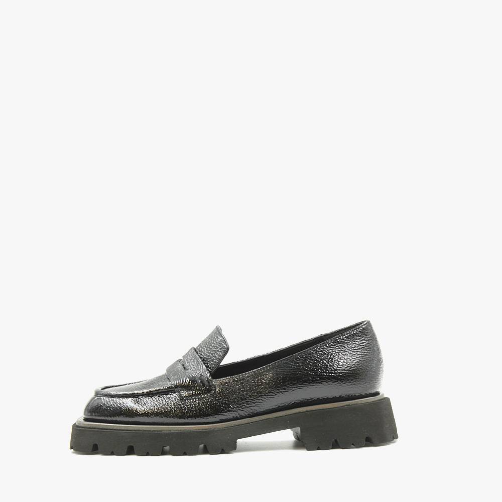 Laura Bellariva Mocassino nero in pelle lucida Offerte giornaliere