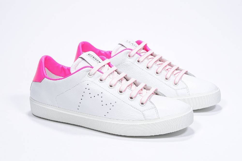 Leather Crown LC06 | Fucsia & Bianche - Basse - Donna Nuovo