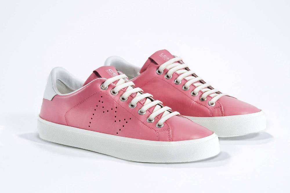 Leather Crown LC06 | Rosa e bianco - BASSE - Donna Spedizione Gratuita