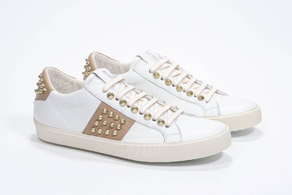 Leather Crown STUDLIGHT | Beige e bianco - BASSE - Donna Consegna Veloce