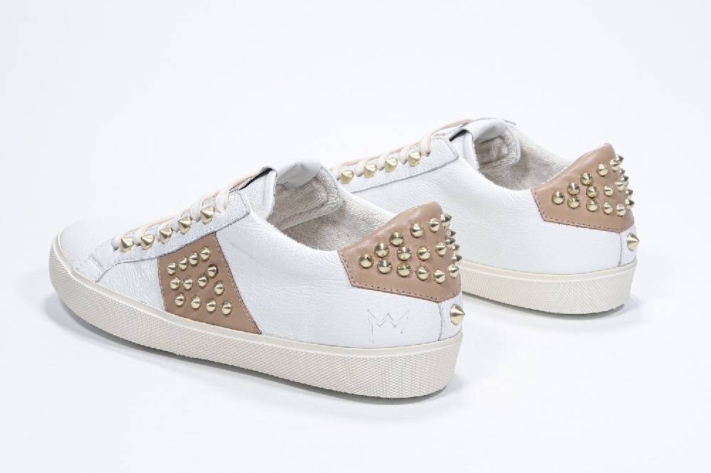 Leather Crown STUDLIGHT | Beige e bianco - BASSE - Donna Consegna Veloce