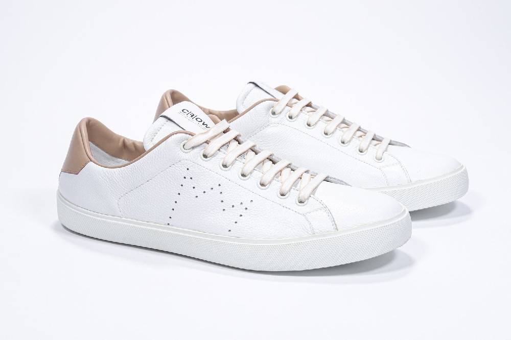 Leather Crown LC06 | Cuoio & Bianche - Basse - Uomo Qualità