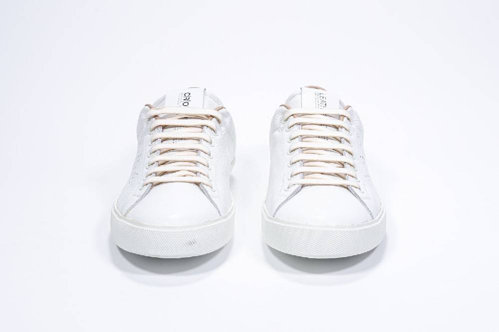 Leather Crown LC06 | Cuoio & Bianche - Basse - Uomo Qualità