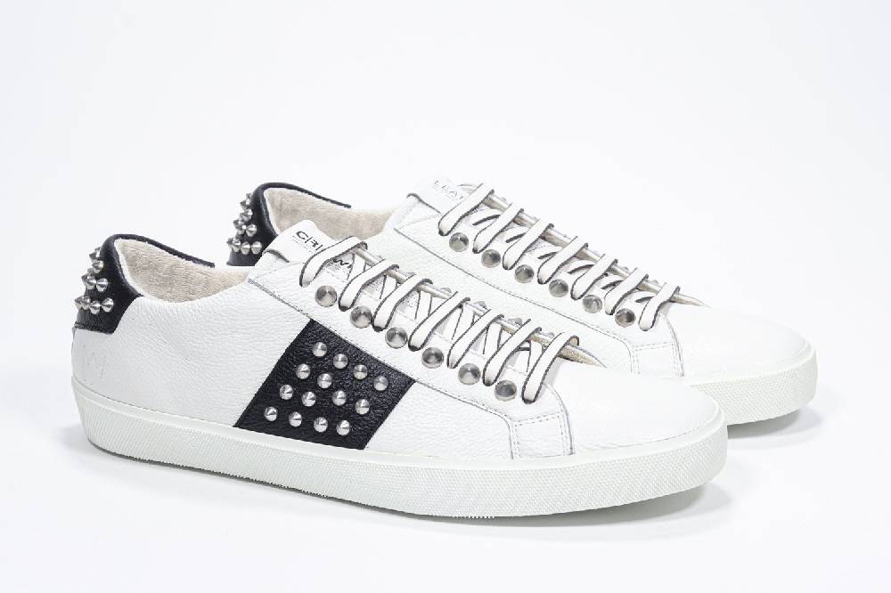 Leather Crown STUDLIGHT | Bianco e nero - BASSE - Uomo Sconto