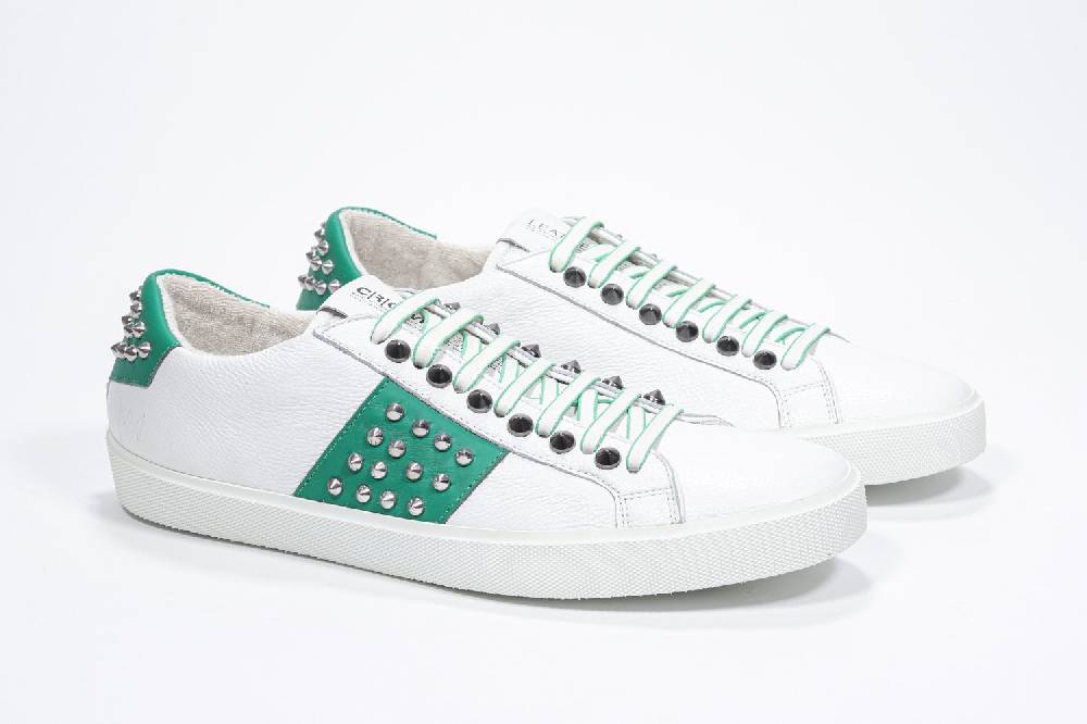 Leather Crown STUDLIGHT | Bianco e verde - BASSE - Uomo Saldi