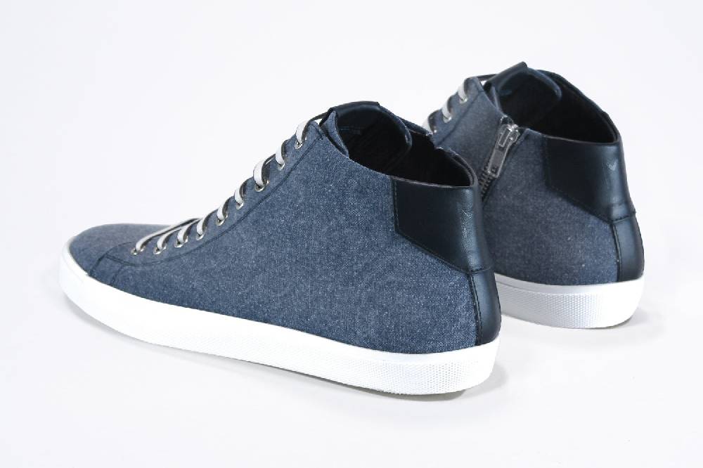 Leather Crown EARTH | Denim Blue - Mid Top - Uomo Moda