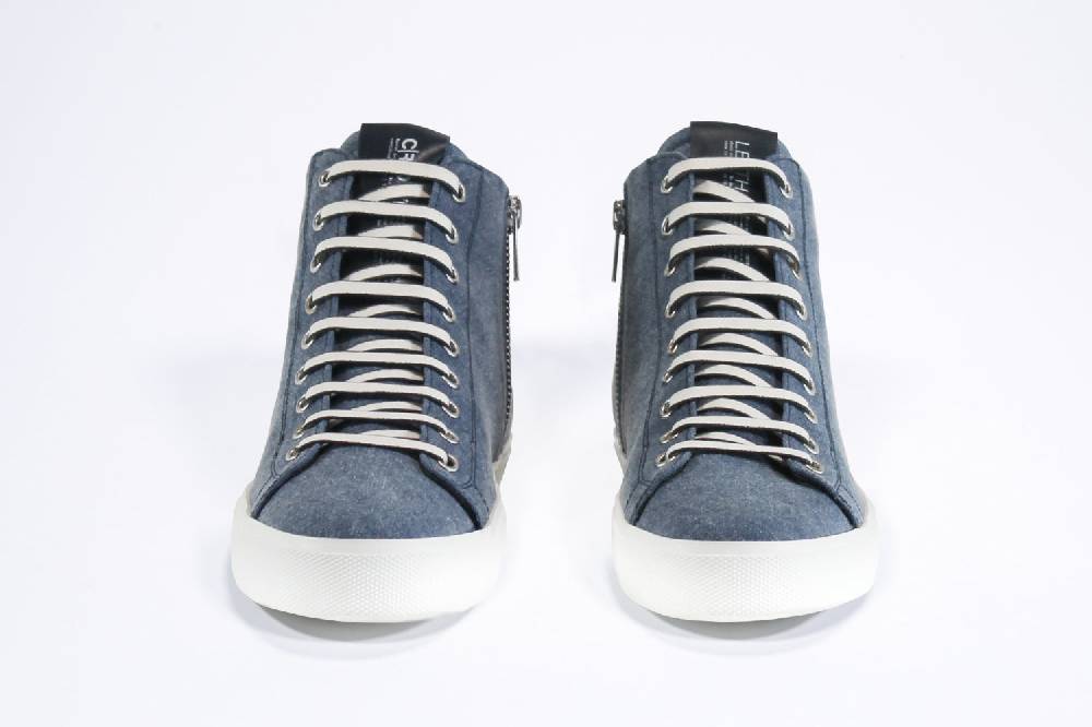 Leather Crown EARTH | Denim Blue - Mid Top - Uomo Moda