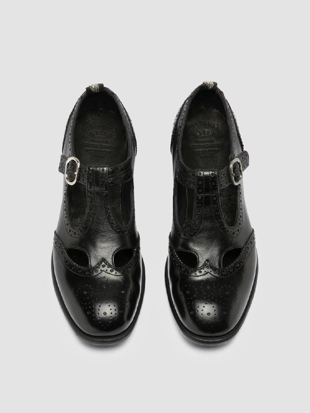 Officine Creative CALIXTE 066 Black Leather Maryjane Loafers Vendita Economica