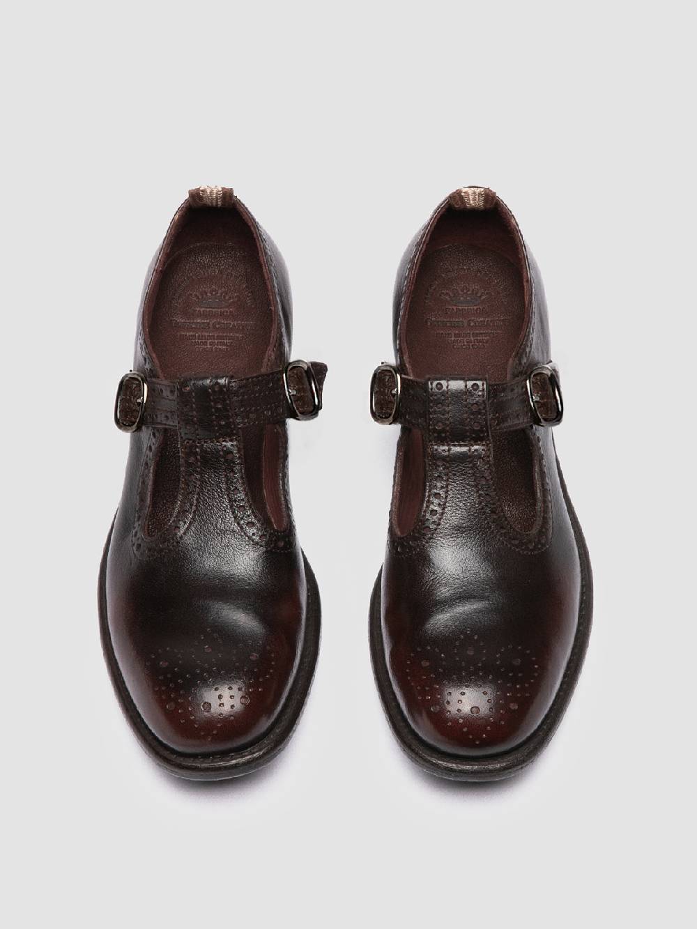 Officine Creative CALIXTE 071 Sandali T-Bar in Pelle Marrone Offerta esclusiva