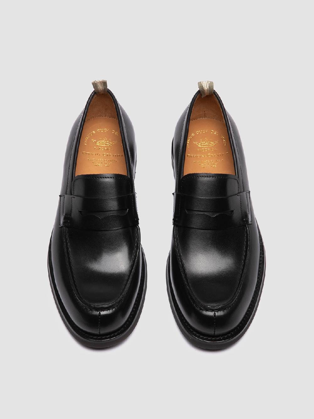 Officine Creative BELMONDO 006 Mocassini Penny in Pelle Scamosciata Nera In Linea