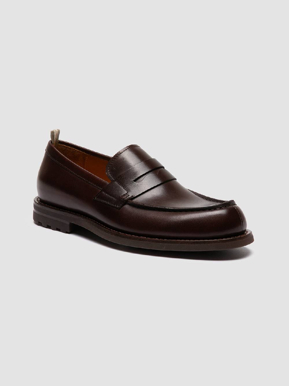 Officine Creative BELMONDO 006 Mocassini Penny in Pelle Scamosciata Marrone Qualità