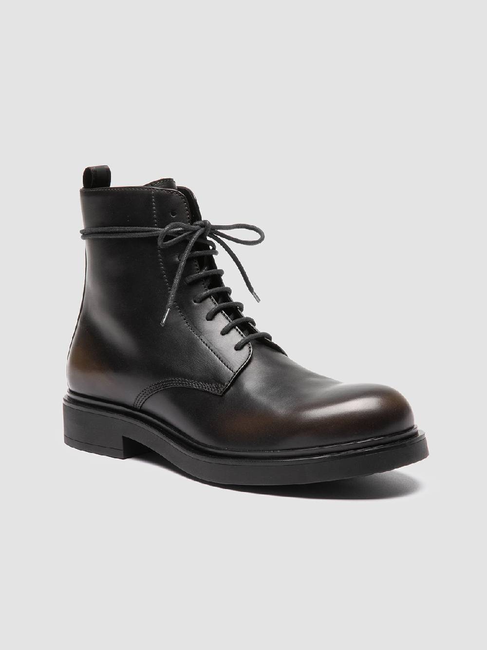 Officine Creative ENGINEER 005 Stivali Stringati in Pelle Verde Pezzi Unici