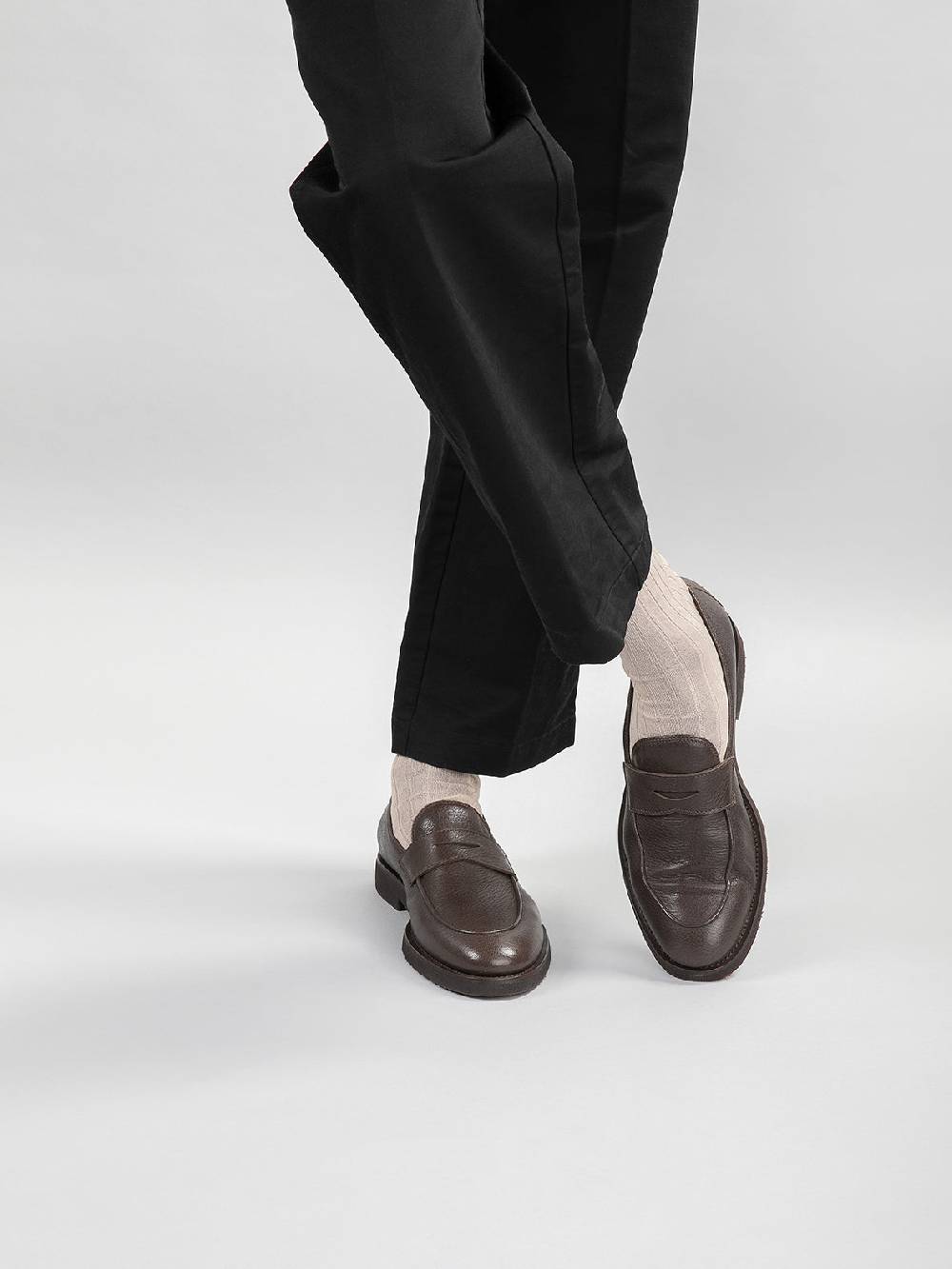 Officine Creative OPERA FLEXI 101 Mocassini Penny in Pelle Marrone Affare Del Giorno