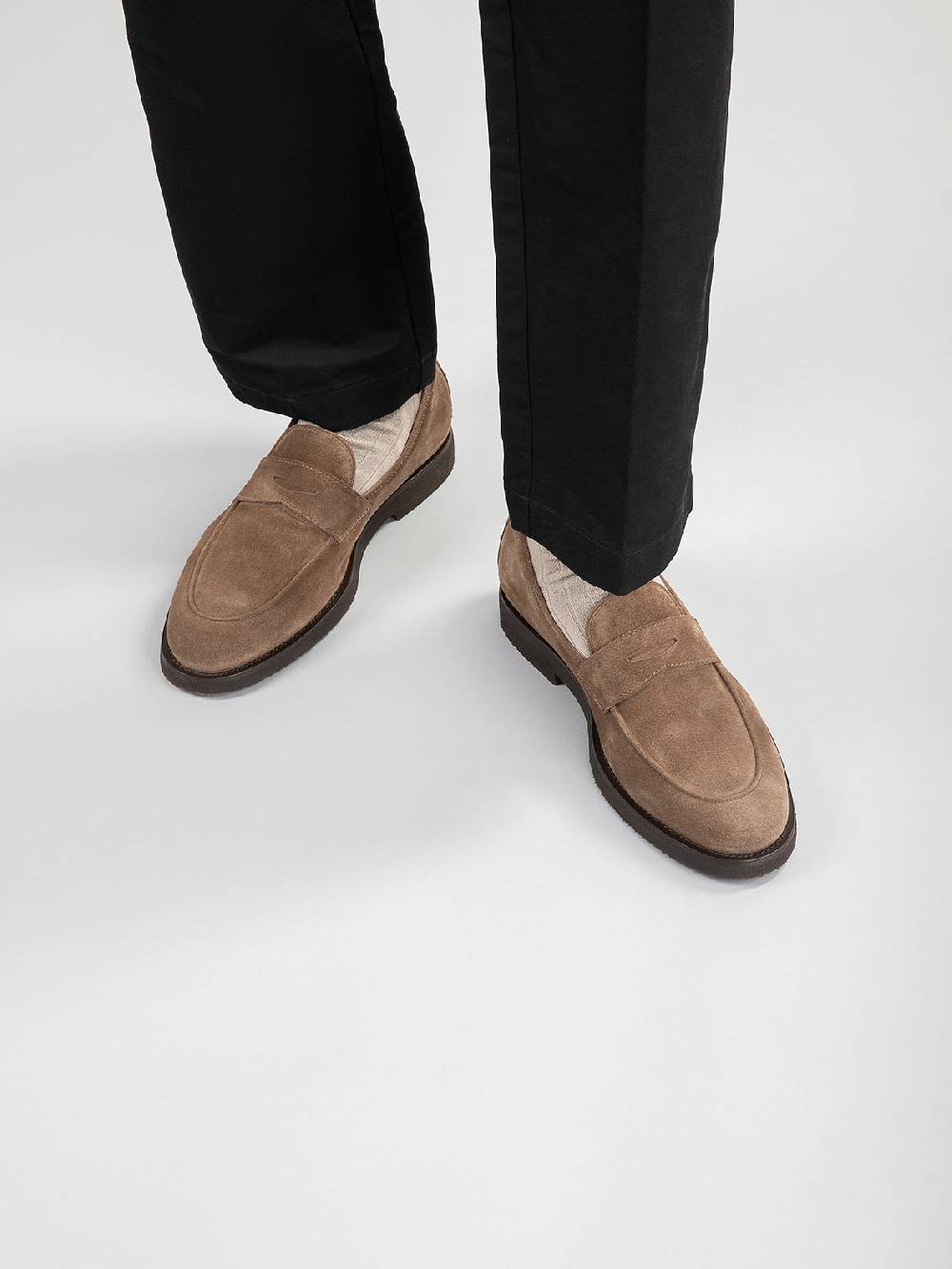 Officine Creative OPERA FLEXI 101 Mocassini Penny in Camoscio Marrone Sottocosto