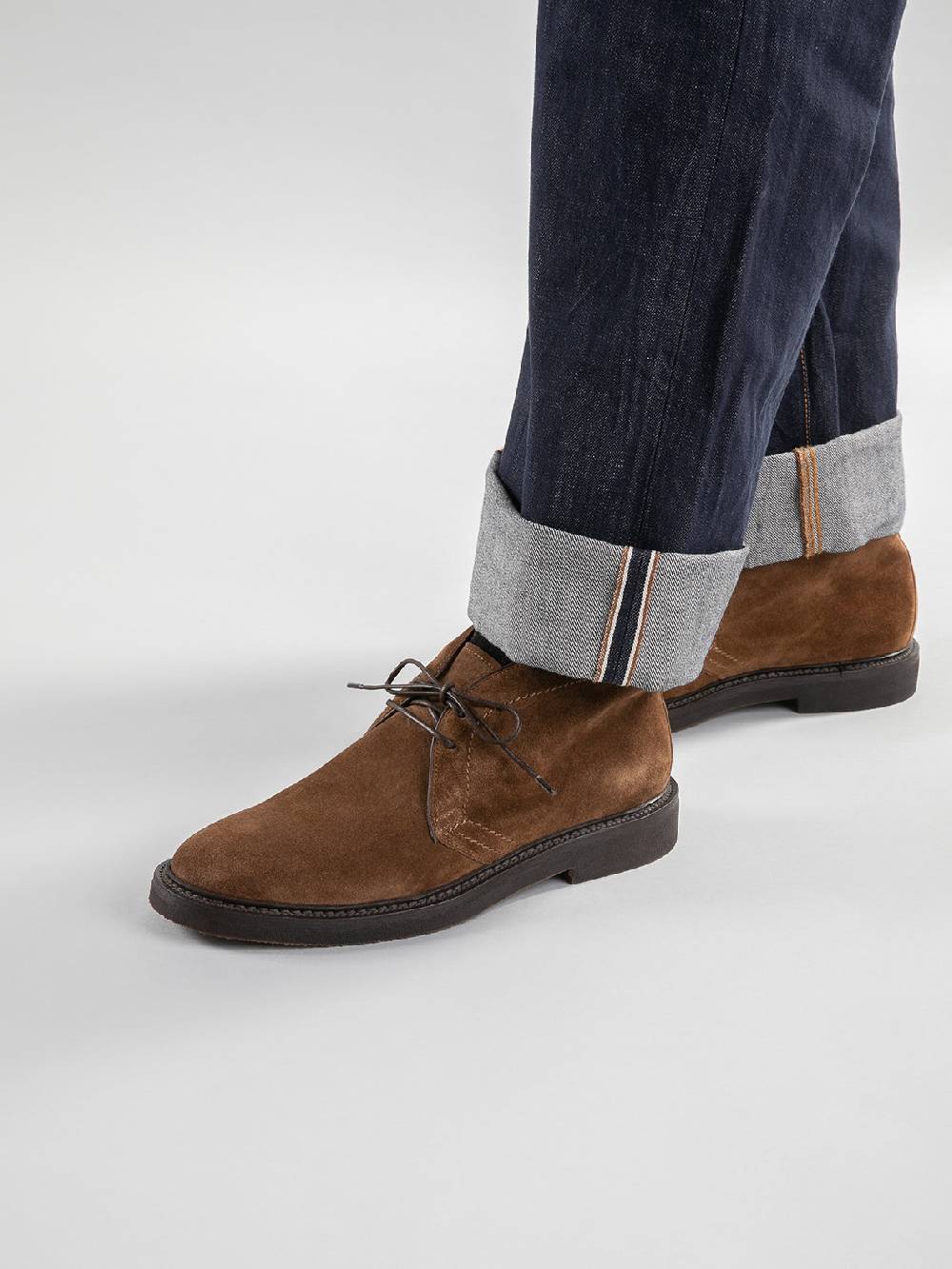 Officine Creative HOPKINS FLEXI 202 Stivali Chukka in Camoscio Marrone Presa