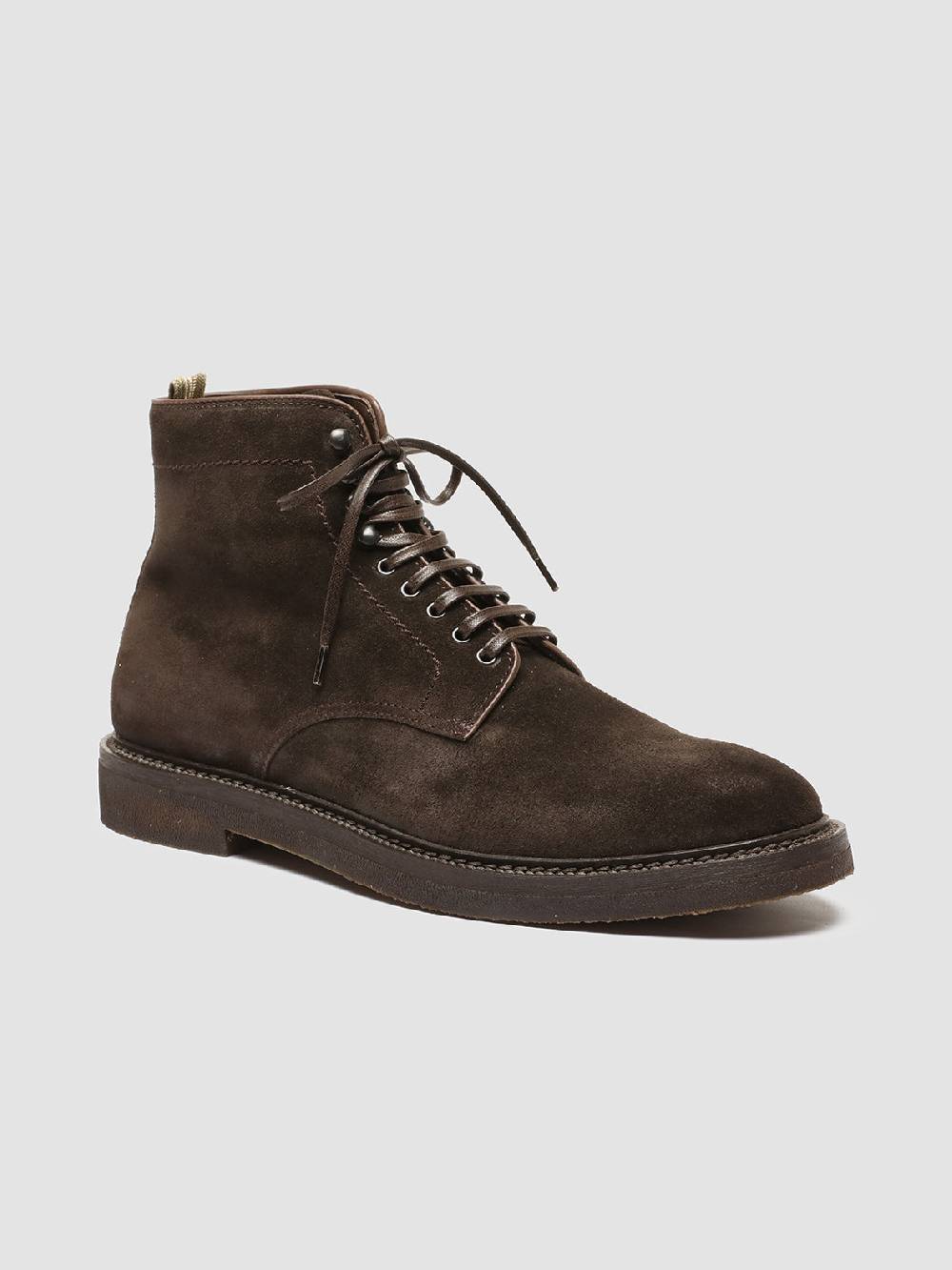 Officine Creative HOPKINS FLEXI 203 Stivaletti Stringati in Camoscio Marrone Economico