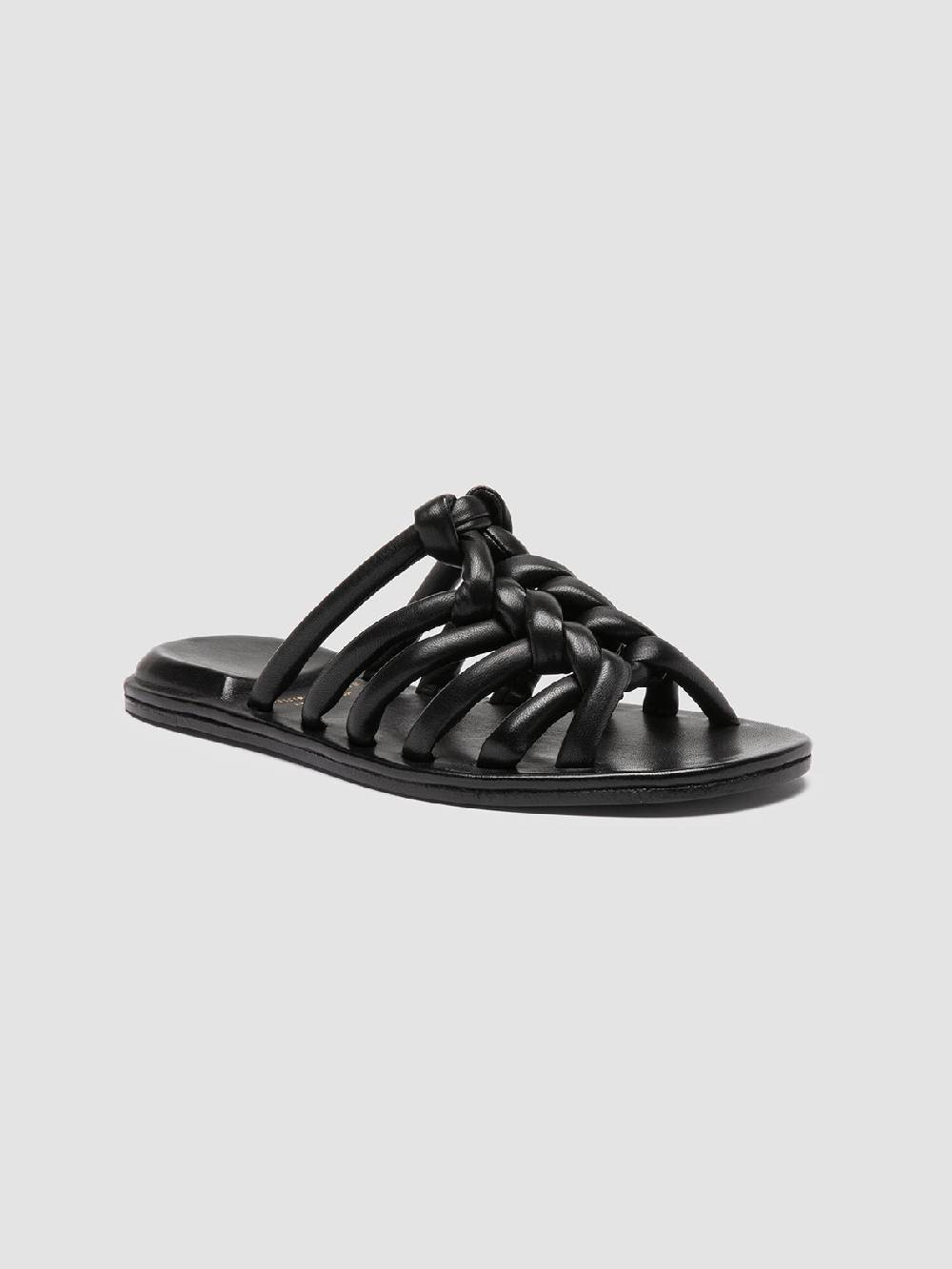 Officine Creative CYBILLE 016 Sandali Slide in Pelle Nera Vendita Economica
