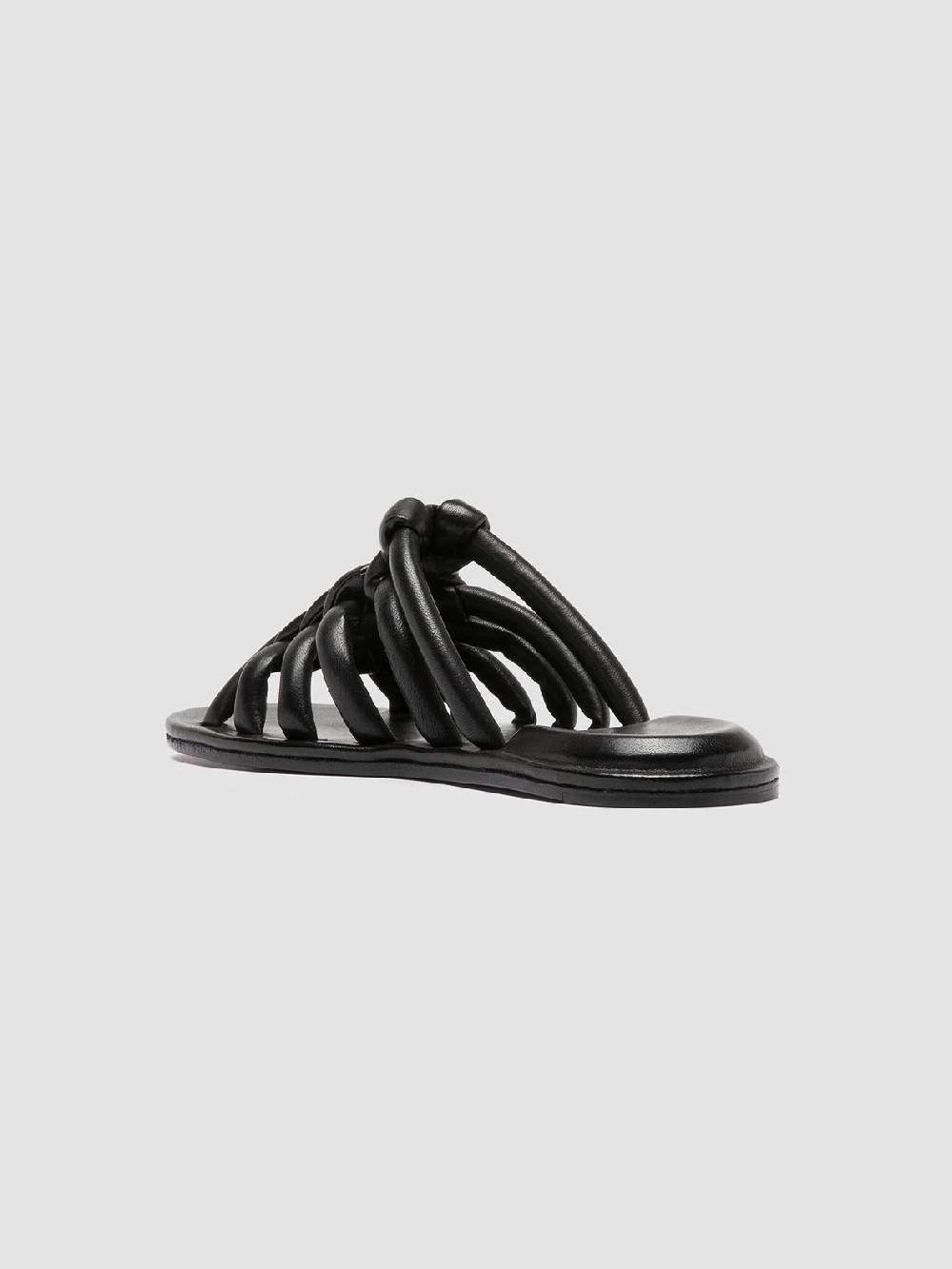 Officine Creative CYBILLE 016 Sandali Slide in Pelle Nera Vendita Economica