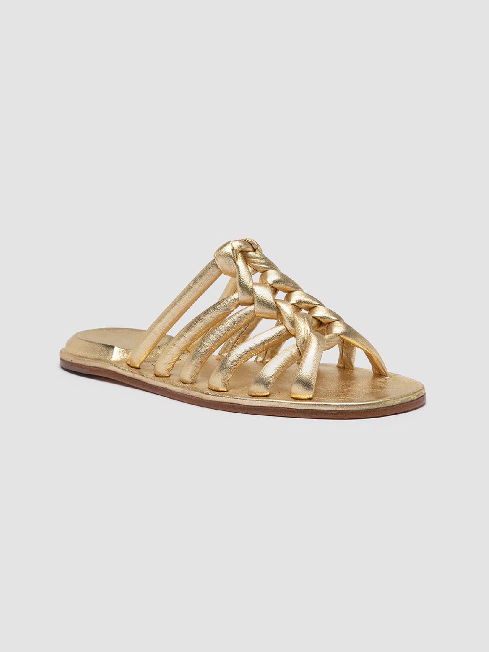 Officine Creative CYBILLE 016 Sandali Slide in Pelle Oro Saldi Di Fabbrica