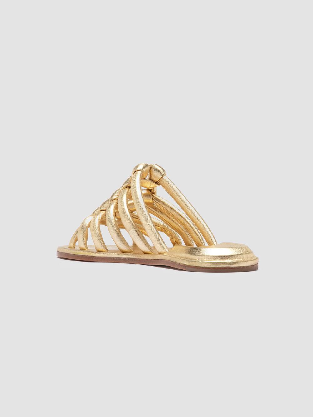 Officine Creative CYBILLE 016 Sandali Slide in Pelle Oro Saldi Di Fabbrica