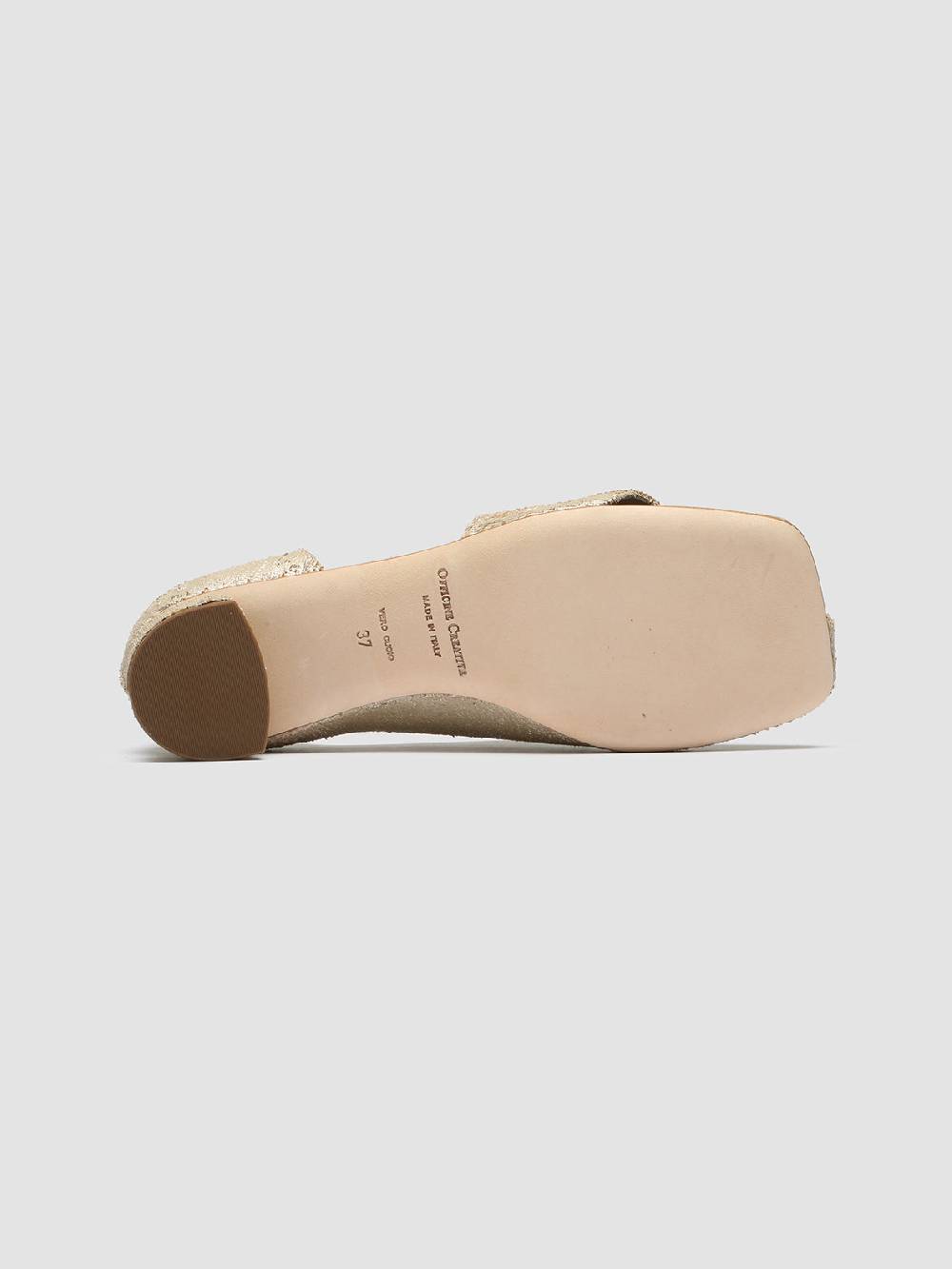 Officine Creative TESSA 009 Gold Leather Mule Sandals Nuova