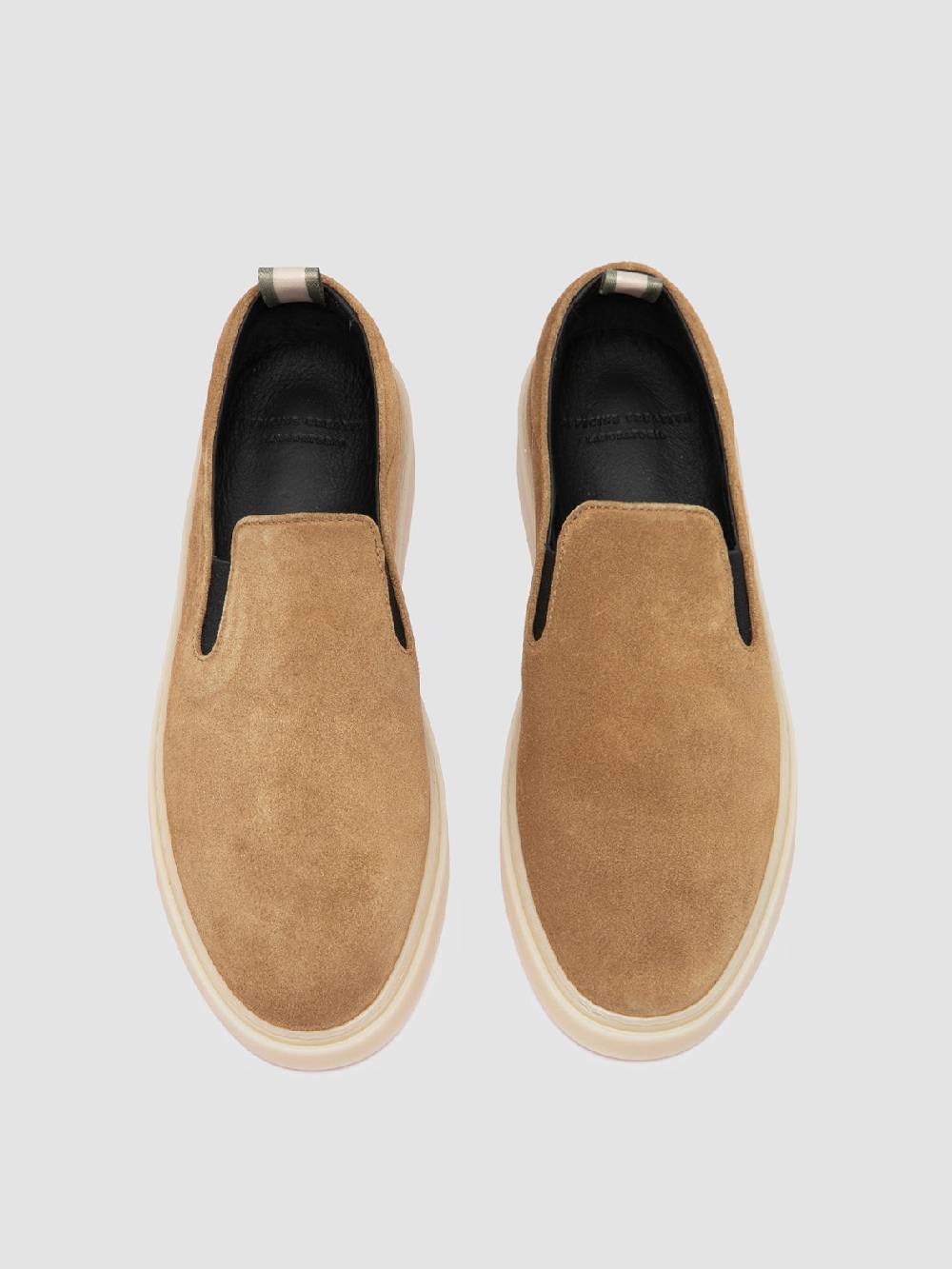 Officine Creative MUSKRAT 102 Sneaker Slip-On in Pelle Tortora Qualità