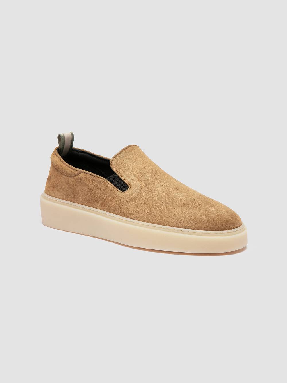 Officine Creative MUSKRAT 102 Sneaker Slip-On in Pelle Tortora Qualità