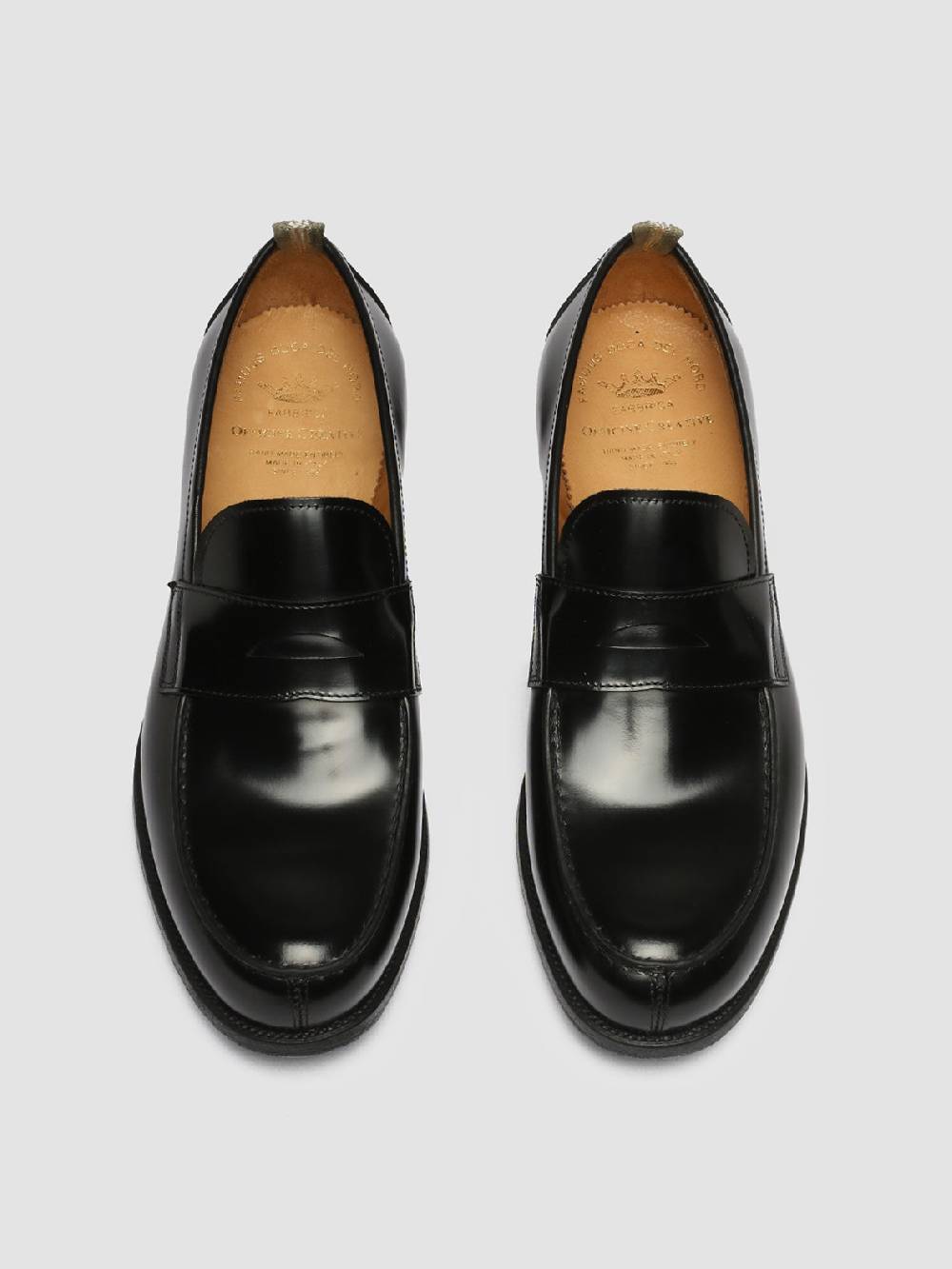 Officine Creative VINE 001 Mocassini in Pelle Nera Spedizione Gratuita