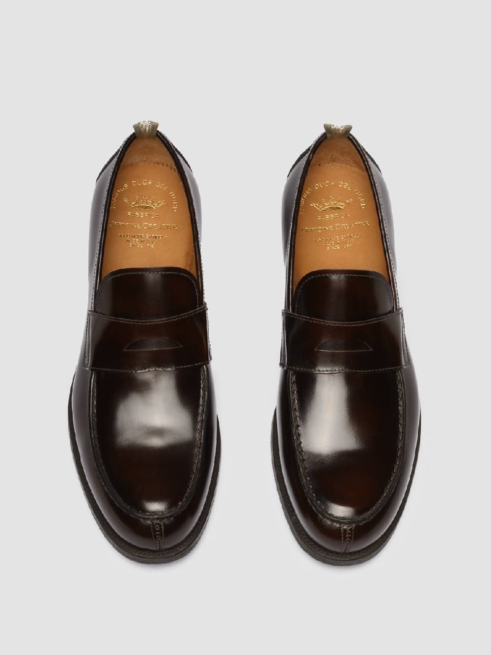 Officine Creative VINE 001 Mocassini in Pelle Marrone Pezzi Unici