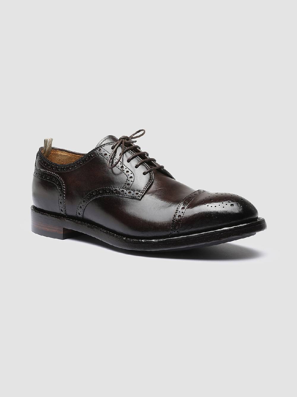 Officine Creative TEMPLE 003 Scarpe Derby in Pelle Marrone Negozi Online
