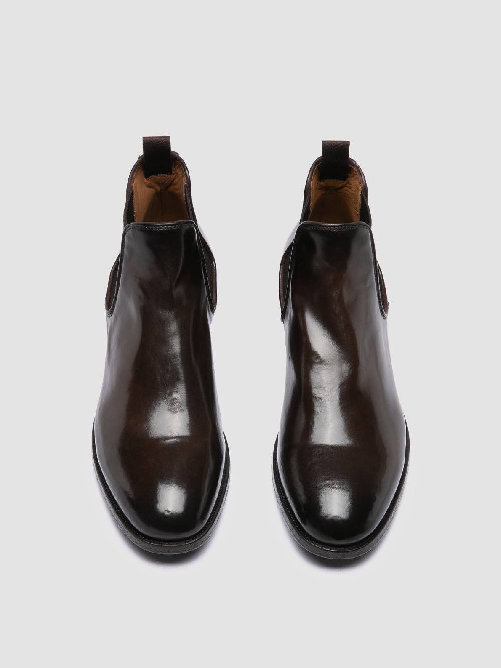 Officine Creative VANDERBILT CAOU 012 Stivali Marrone Scuro in Pelle Prezzo Ridotto