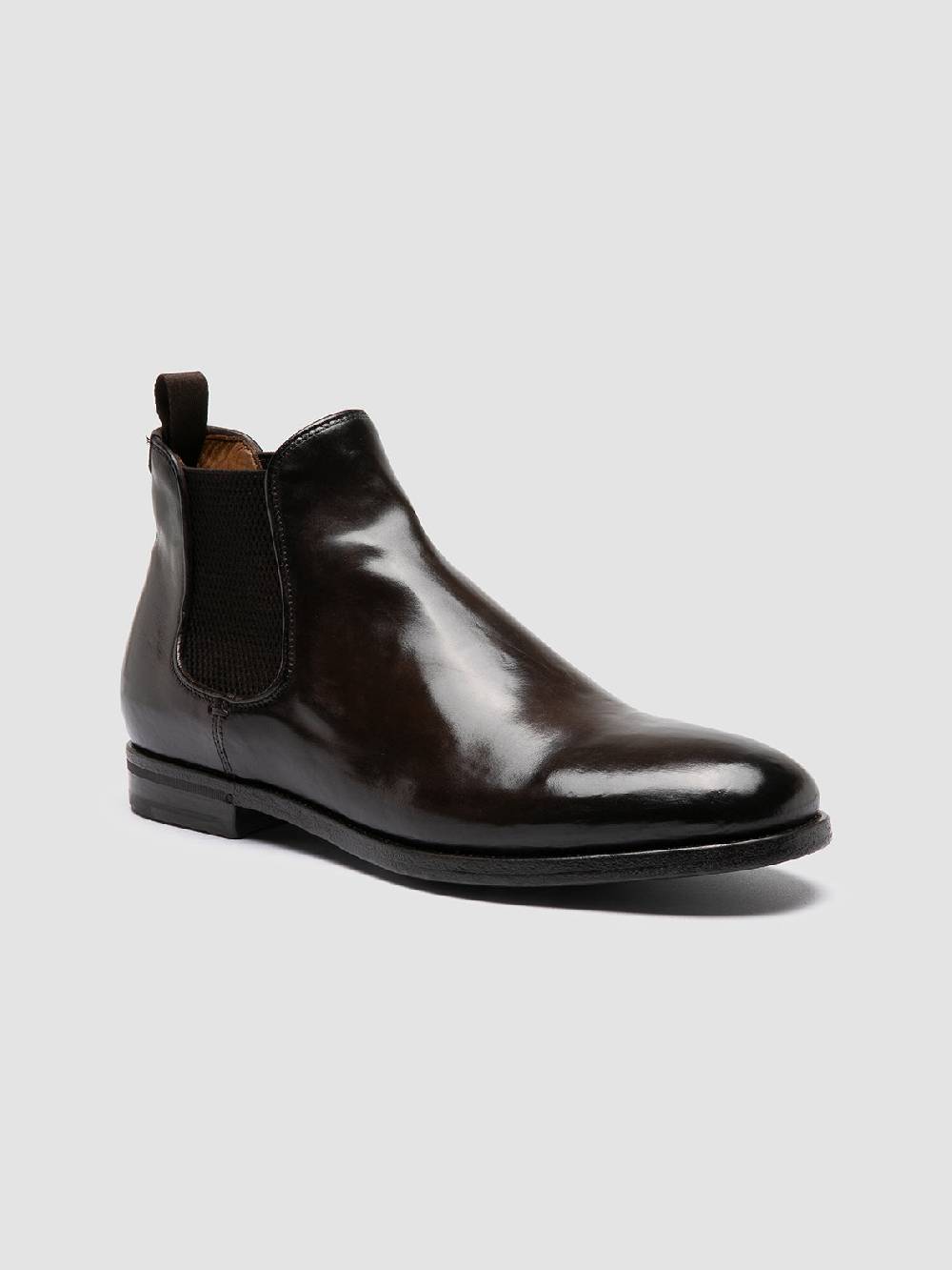 Officine Creative VANDERBILT CAOU 012 Stivali Marrone Scuro in Pelle Prezzo Ridotto