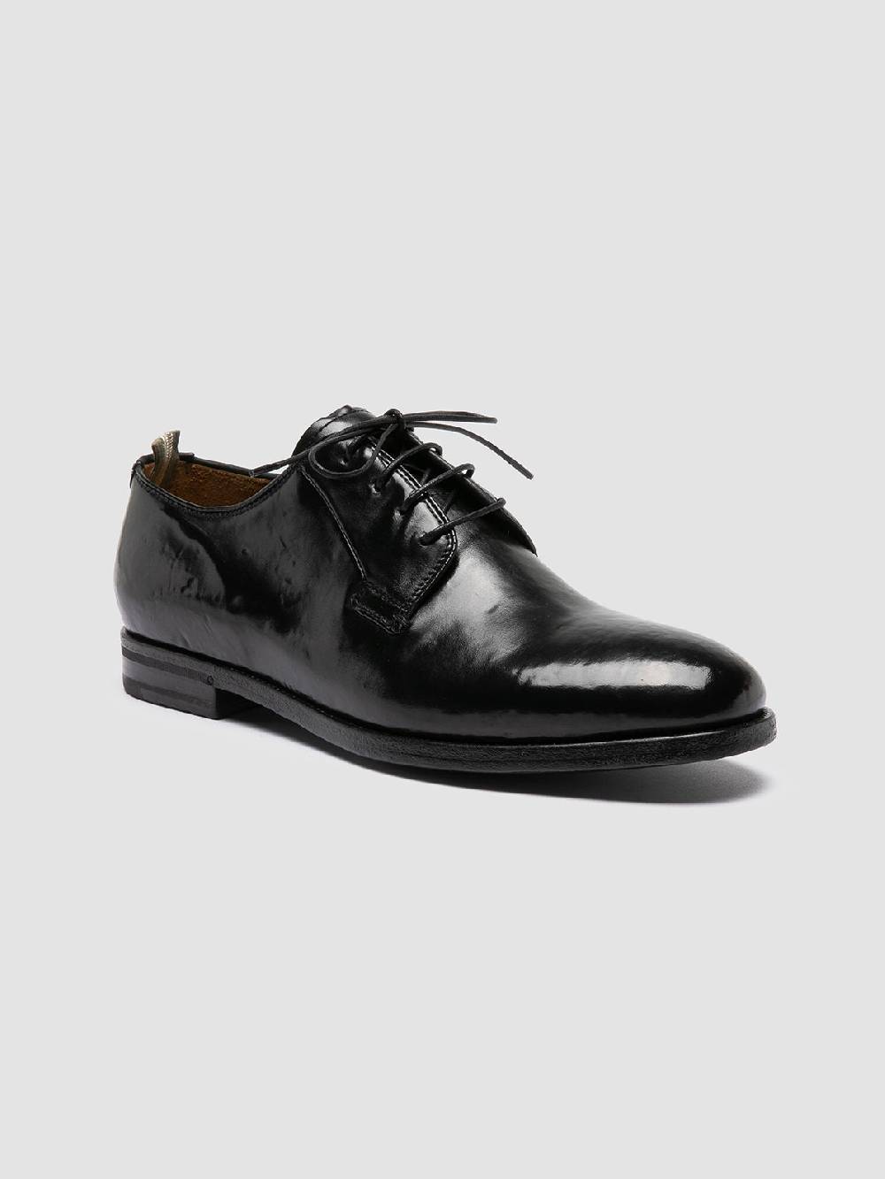 Officine Creative VANDERBILT CAOU 013 Scarpe Derby Nere in Pelle Sottocosto
