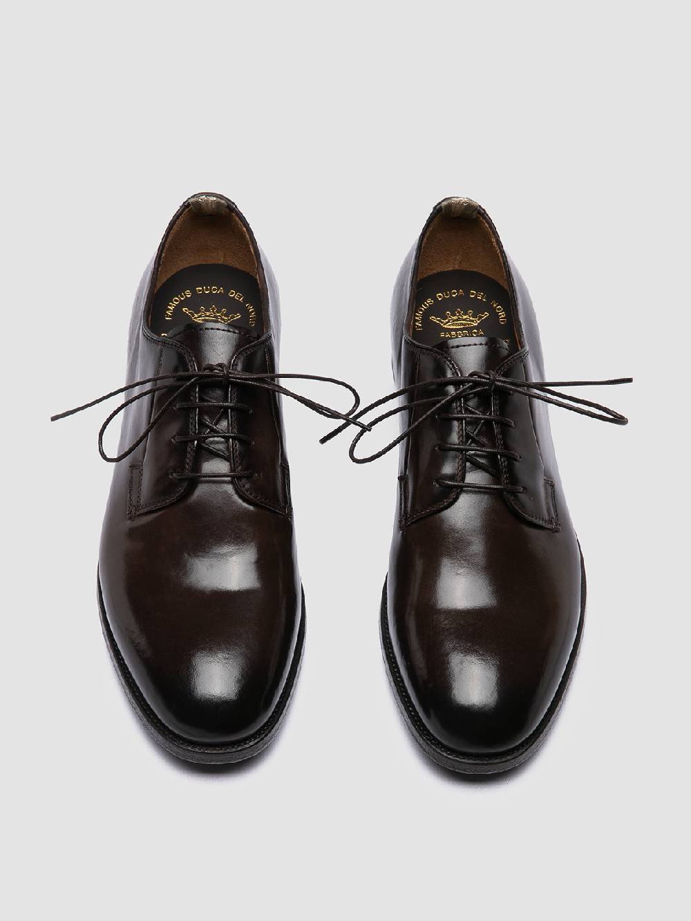 Officine Creative VANDERBILT CAOU 013 Scarpe Derby Marrone Scuro in Pelle Convenienza
